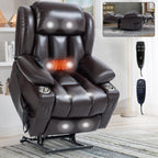 Fauteuil inclinable électrique Leatherair à double moteur, position infinie, jusqu'à 350 lb, mécanisme de mouvement robuste