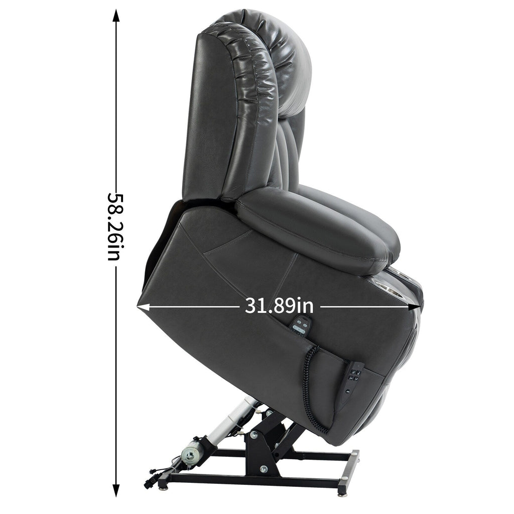 Fauteuil inclinable électrique Leatheraire à double moteur, position infinie, jusqu'à 350 lb, mécanisme de mouvement robuste à 8 points