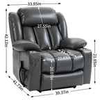 Fauteuil inclinable électrique Leatheraire à double moteur, position infinie, jusqu'à 350 lb, mécanisme de mouvement robuste à 8 points