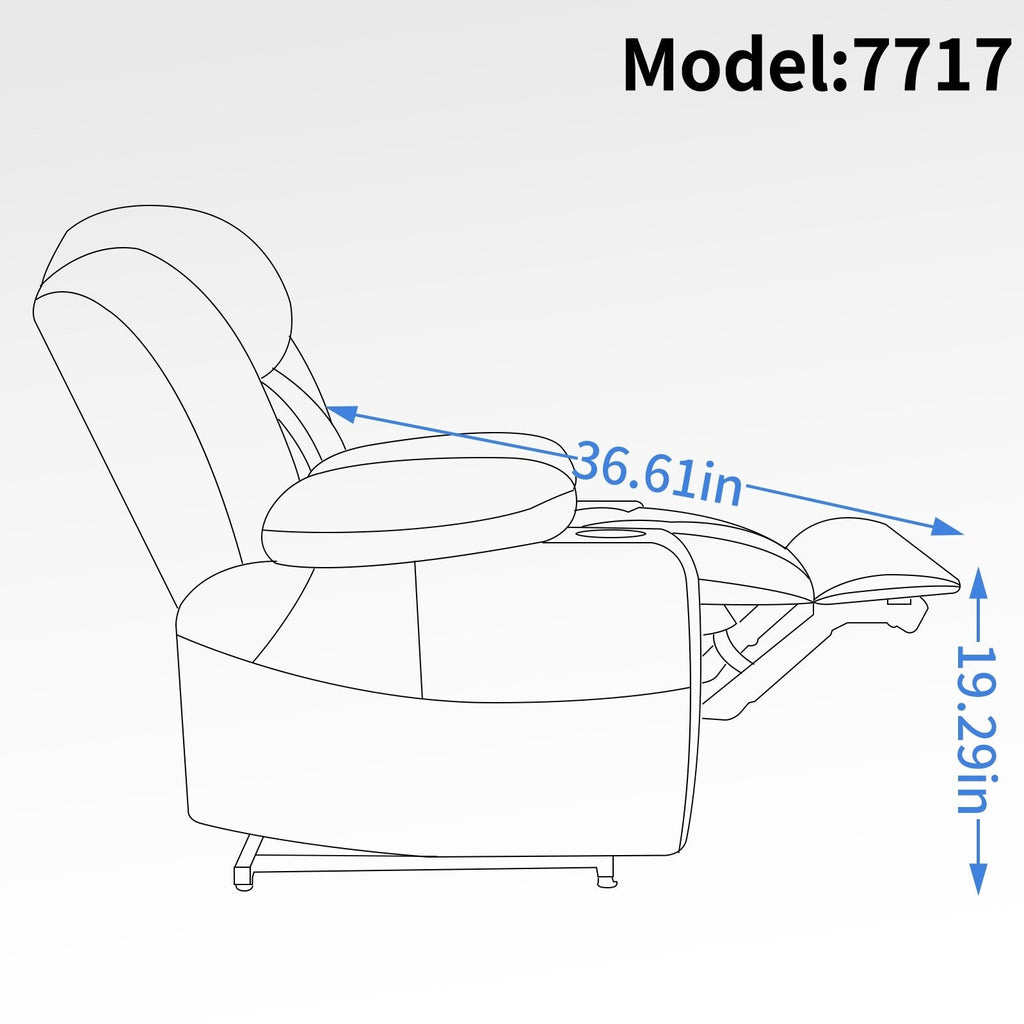 Fauteuil inclinable électrique Leatheraire à double moteur, position infinie, jusqu'à 350 lb, mécanisme de mouvement robuste à 8 points