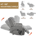 Fauteuil inclinable à double moteur en chenille avec massage et chauffage pour personnes âgées, canapé simple Lazy Boy, position infinie