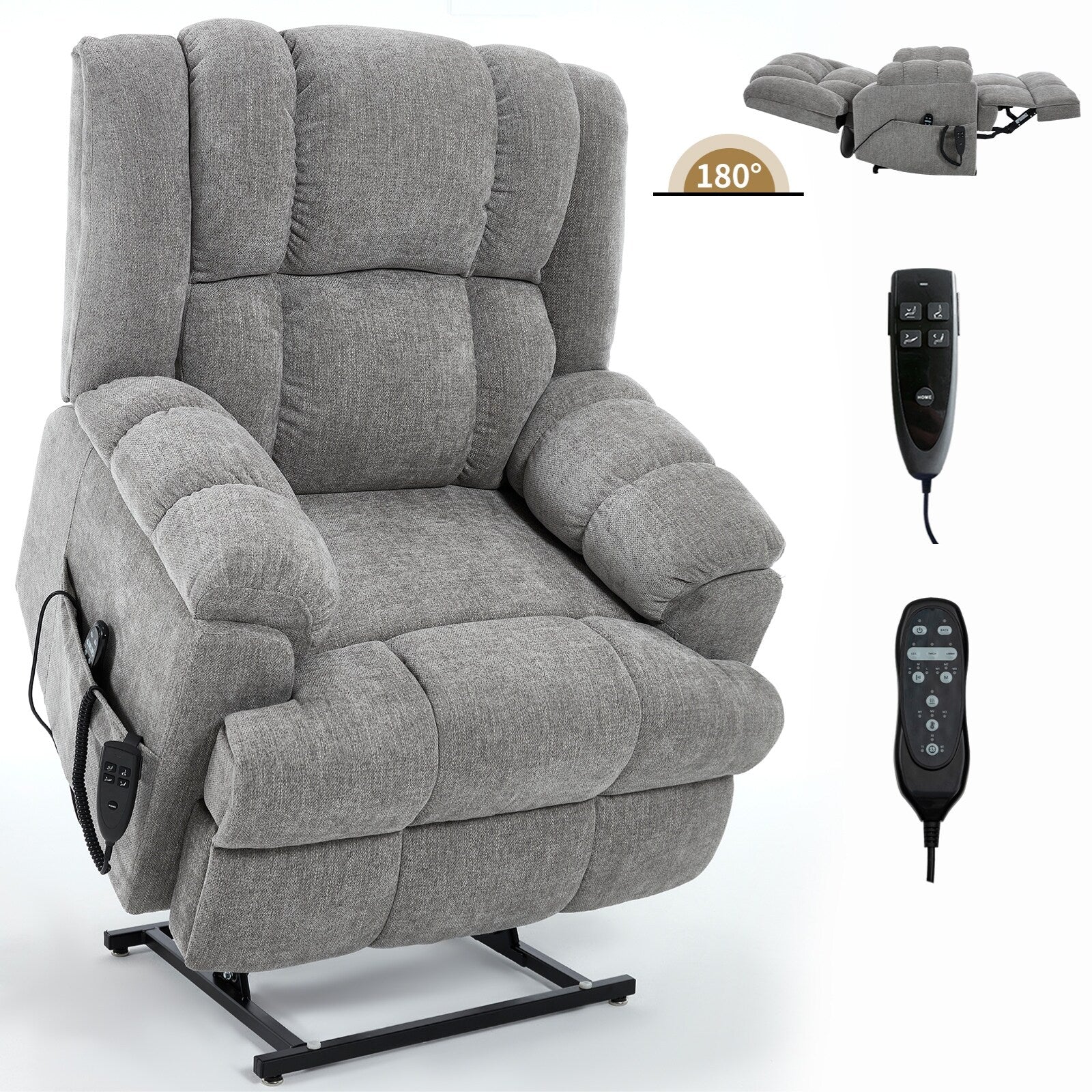Fauteuil inclinable à double moteur en chenille avec massage et chauffage pour personnes âgées, canapé simple Lazy Boy, position infinie
