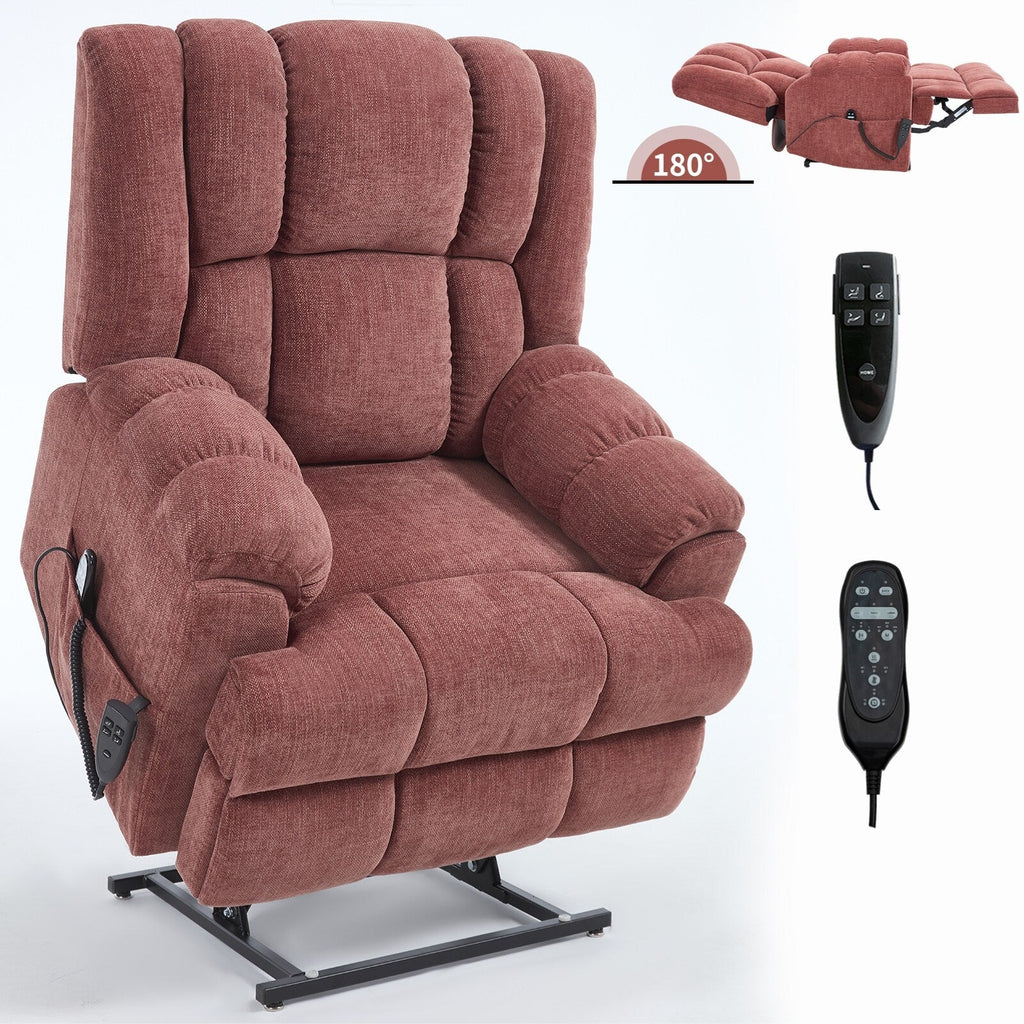Fauteuil inclinable électrique à double moteur avec massage thermique et positions infinies