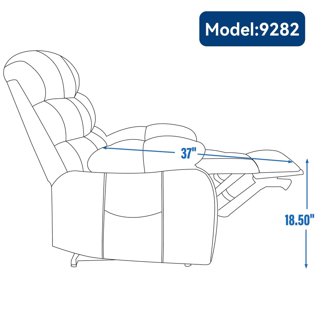 Fauteuil inclinable électrique à double moteur avec chauffage et massage, positions infinies et télécommande, capacité jusqu'à 159 kg