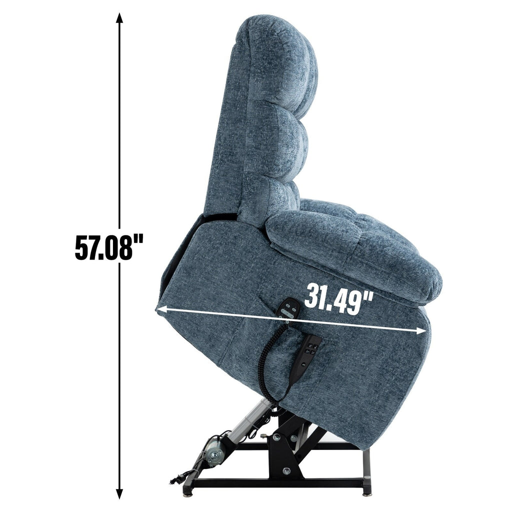 Fauteuil inclinable électrique à double moteur avec chauffage et massage, positions infinies et télécommande, capacité jusqu'à 159 kg