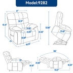 Fauteuil inclinable électrique à double moteur avec chauffage et massage, positions infinies et télécommande, capacité jusqu'à 159 kg