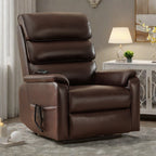 Fauteuil inclinable électrique à double moteur avec massage et chauffage - Cuir résistant aux chats, inclinaison électrique, télécommande