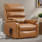 Fauteuil inclinable électrique à double moteur avec massage et chauffage - Cuir résistant aux chats, inclinaison électrique, télécommande