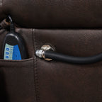 Fauteuil inclinable électrique à double moteur avec massage, chauffage lombaire, poches latérales, support de téléphone réglable et porte-gobelets