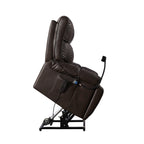 Fauteuil inclinable électrique à double moteur avec massage, chauffage lombaire, poches latérales, support de téléphone réglable et porte-gobelets