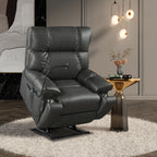 Fauteuil inclinable électrique à double moteur avec massage, chauffage lombaire, poches latérales, support de téléphone réglable et porte-gobelets
