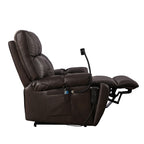Fauteuil inclinable électrique à double moteur avec massage, chauffage lombaire, poches latérales, support de téléphone réglable et porte-gobelets