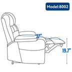 Fauteuil inclinable électrique à double moteur avec massage, chauffage lombaire, vibration à 8 points et deux porte-gobelets