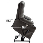 Fauteuil inclinable électrique à double moteur avec massage, chauffage lombaire, vibration à 8 points et deux porte-gobelets
