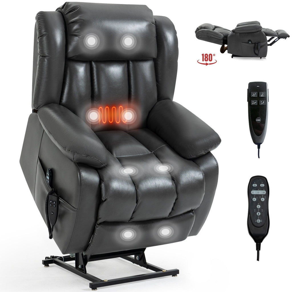 Fauteuil inclinable électrique à double moteur, massage thermique, télécommande