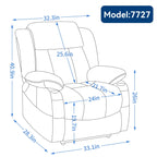 Fauteuil inclinable électrique à double moteur, avec massage 8 points et chauffage lombaire, porte-gobelets en acier inoxydable