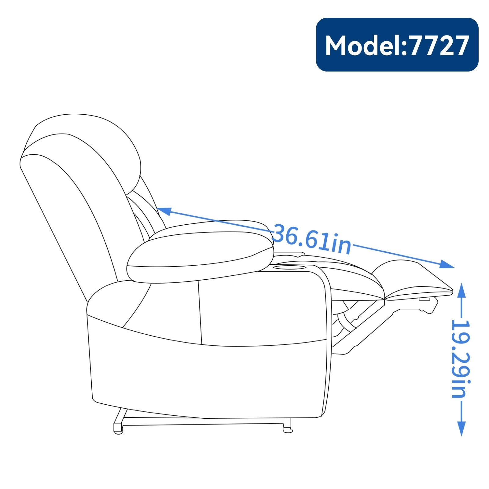 Fauteuil inclinable électrique à double moteur, avec massage 8 points et chauffage lombaire, porte-gobelets en acier inoxydable