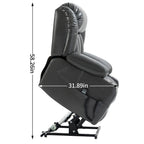 Fauteuil inclinable électrique à double moteur, avec massage 8 points et chauffage lombaire, porte-gobelets en acier inoxydable