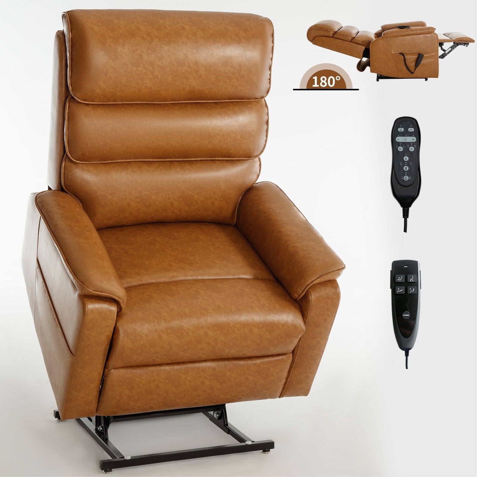 Fauteuil inclinable électrique à double moteur, avec chauffage et massage, capacité de 158 kg, positions infinies, télécommande électrique, poches latérales