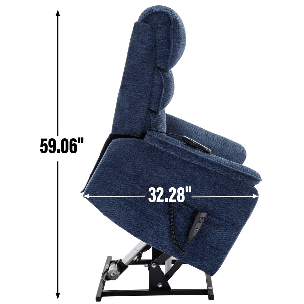 Fauteuil inclinable électrique à double moteur, avec chauffage et massage, capacité de 158 kg, positions infinies, télécommande électrique, poches latérales