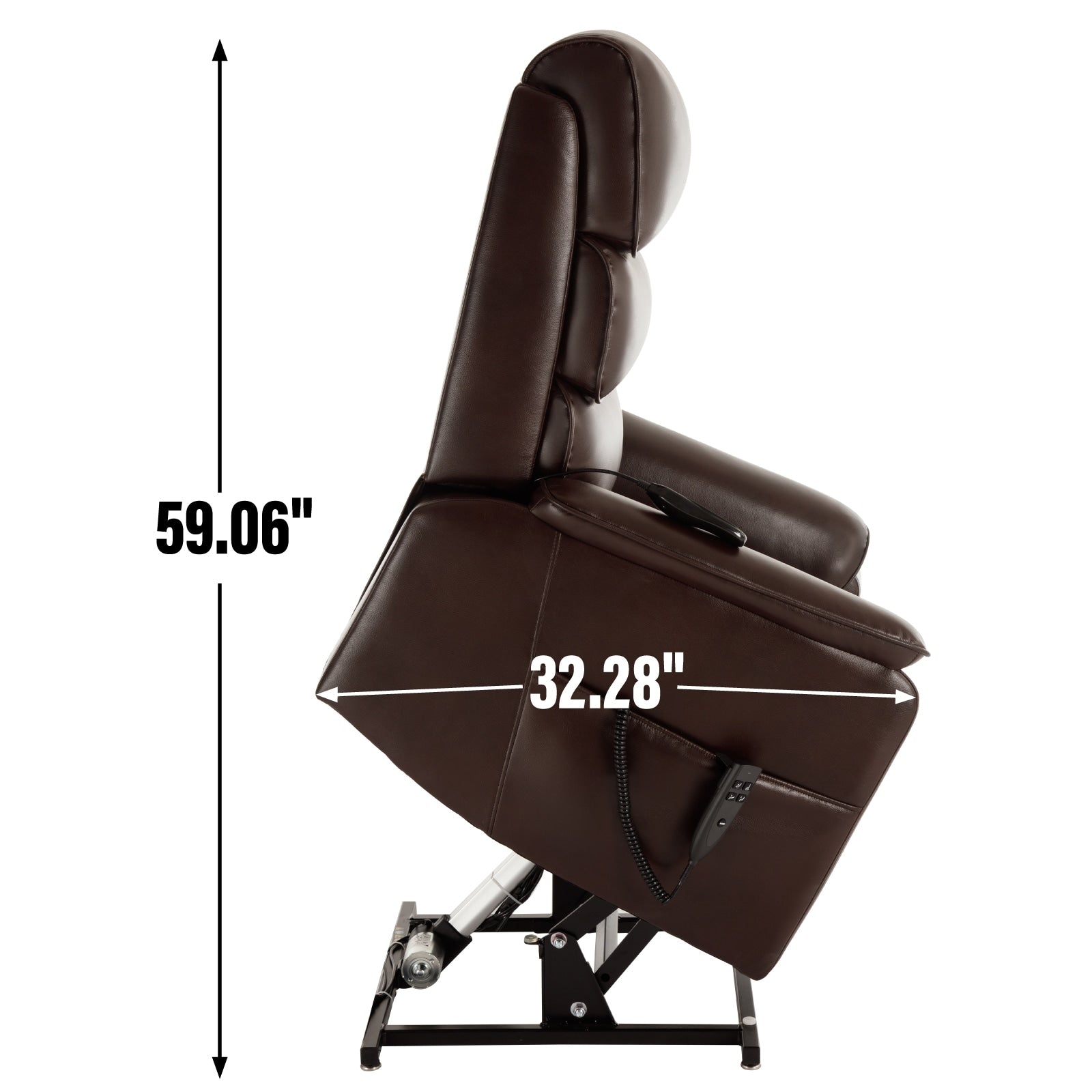 Fauteuil inclinable électrique à double moteur, avec chauffage et massage, capacité de 158 kg, positions infinies, télécommande électrique, poches latérales