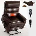 Fauteuil inclinable électrique à double moteur, avec chauffage et massage, capacité de 158 kg, positions infinies, télécommande électrique, poches latérales