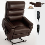 Fauteuil inclinable électrique à double moteur, avec chauffage et massage, capacité de 158 kg, positions infinies, télécommande électrique, poches latérales