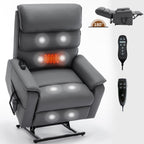 Fauteuil inclinable électrique à double moteur, avec chauffage et massage, capacité de 158 kg, positions infinies, télécommande électrique, poches latérales