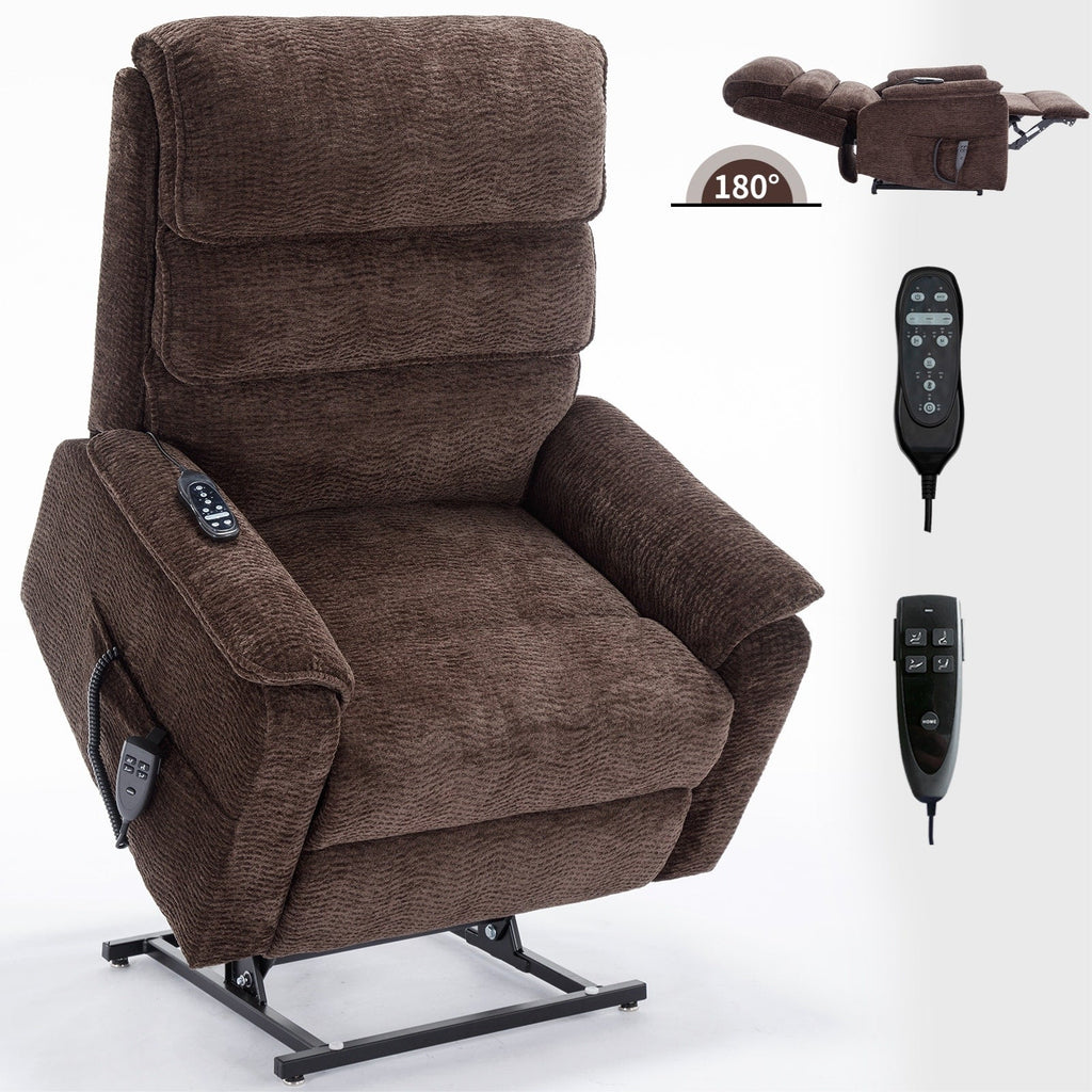 Fauteuil inclinable électrique à double moteur, avec chauffage et massage, capacité de 158 kg, positions infinies, télécommande électrique, poches latérales