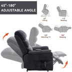 Fauteuil inclinable électrique à double moteur, avec chauffage et massage, capacité de 158 kg, positions infinies, télécommande électrique, poches latérales