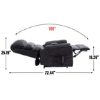 Fauteuil inclinable électrique à double moteur, avec chauffage et massage, capacité de 158 kg, positions infinies, télécommande électrique, poches latérales