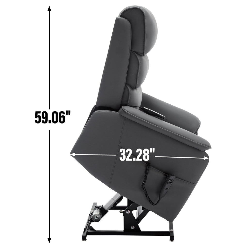Fauteuil inclinable électrique à double moteur, avec chauffage et massage, capacité de 158 kg, positions infinies, télécommande électrique, poches latérales