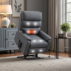 Fauteuil inclinable électrique à double moteur, avec chauffage et massage, capacité de 158 kg, positions infinies, télécommande électrique, poches latérales