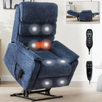 Fauteuil inclinable électrique à double moteur, avec chauffage et massage, capacité de 158 kg, positions infinies, télécommande électrique, poches latérales