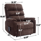 Fauteuil inclinable électrique à double moteur, avec chauffage et massage, capacité de 158 kg, positions infinies, télécommande électrique, poches latérales