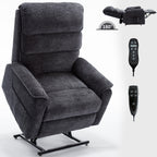 Fauteuil inclinable électrique à double moteur, avec chauffage et massage, capacité de 158 kg, positions infinies, télécommande électrique, poches latérales