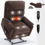 Fauteuil inclinable électrique à double moteur, avec chauffage et massage, capacité de 158 kg, positions infinies, télécommande électrique, poches latérales