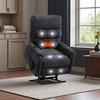 Fauteuil inclinable électrique à double moteur, avec chauffage et massage, capacité de 158 kg, positions infinies, télécommande électrique, poches latérales