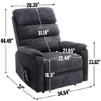 Fauteuil inclinable électrique à double moteur, avec chauffage et massage, capacité de 158 kg, positions infinies, télécommande électrique, poches latérales