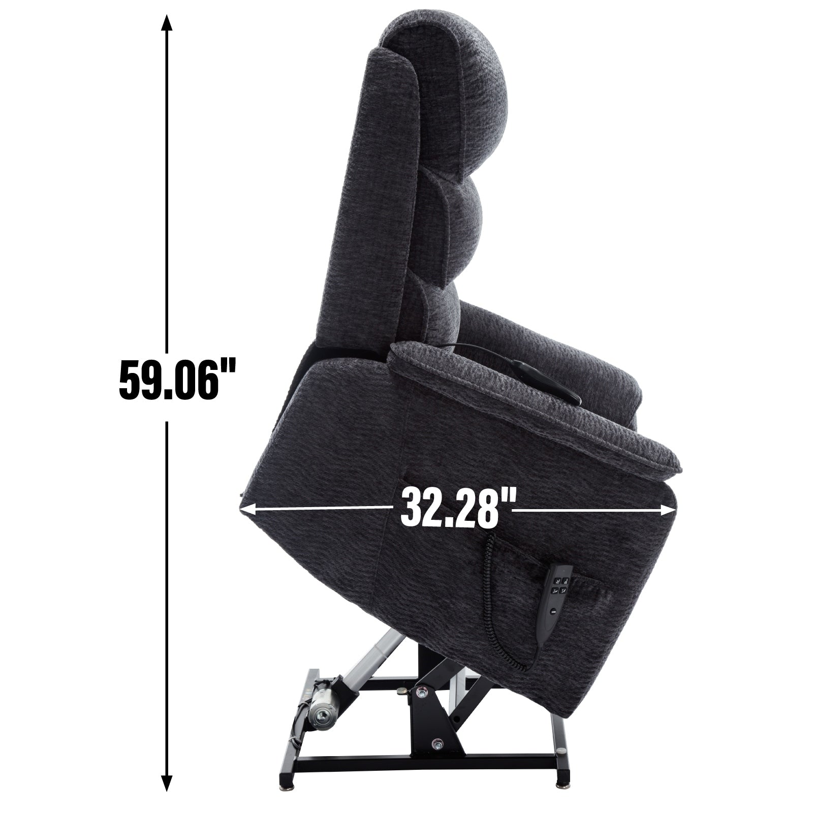Fauteuil inclinable électrique à double moteur, avec chauffage et massage, capacité de 158 kg, positions infinies, télécommande électrique, poches latérales