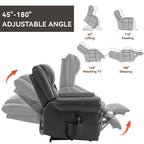 Fauteuil inclinable électrique à double moteur, massage thermique, positions infinies, USB