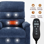 Fauteuil inclinable électrique à double moteur, fauteuil rembourré, canapé de massage chauffant avec minuterie, poches latérales et télécommande