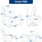 Fauteuil inclinable électrique à double moteur, fauteuil rembourré, canapé de massage chauffant avec minuterie, poches latérales et télécommande