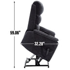 Fauteuil inclinable électrique à double moteur, fauteuil rembourré, canapé de massage chauffant avec minuterie, poches latérales et télécommande