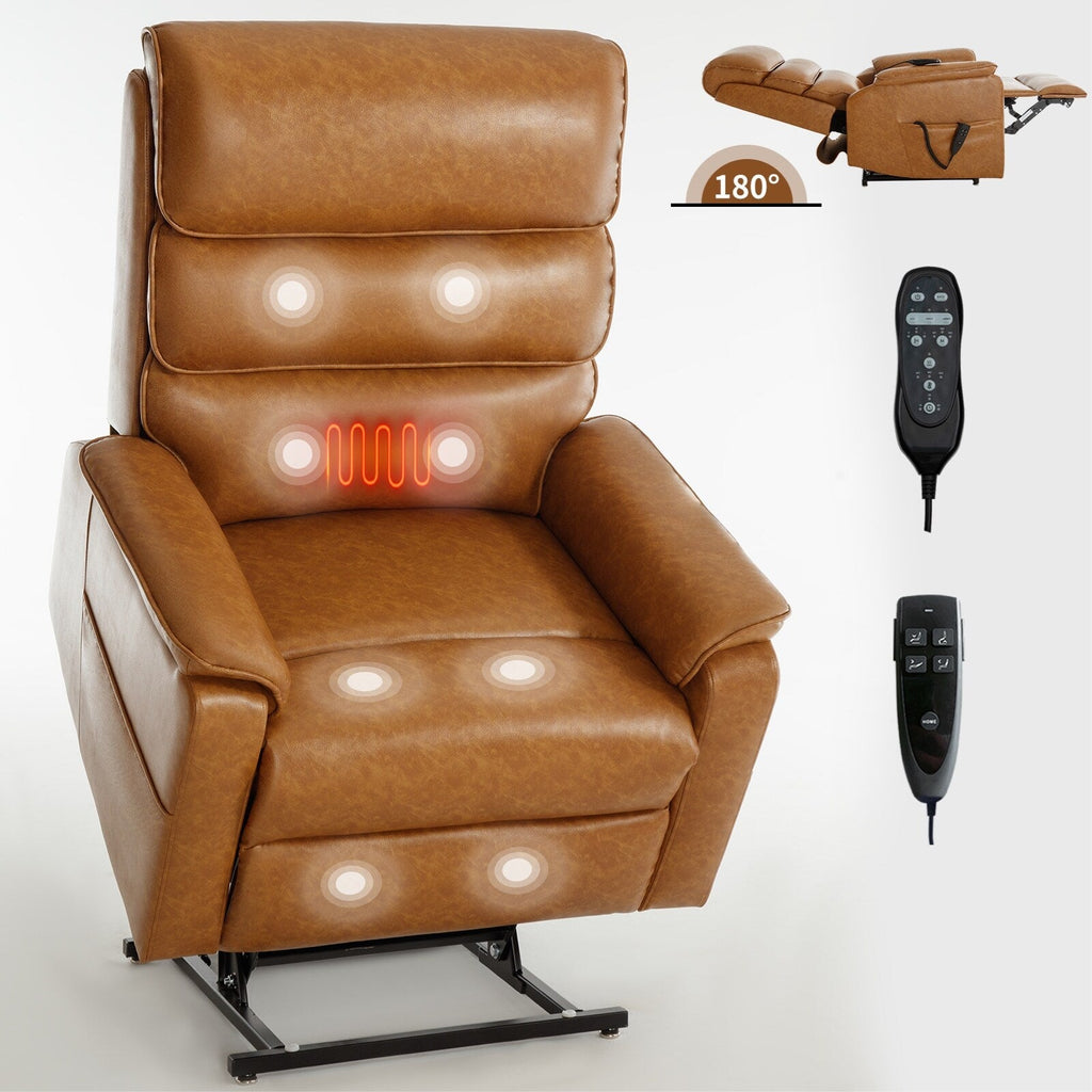 Fauteuil inclinable électrique à double moteur, fauteuil rembourré, canapé de massage chauffant avec minuterie, poches latérales et télécommande