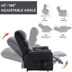 Fauteuil inclinable électrique à double moteur, fauteuil rembourré, canapé de massage chauffant avec minuterie, poches latérales et télécommande