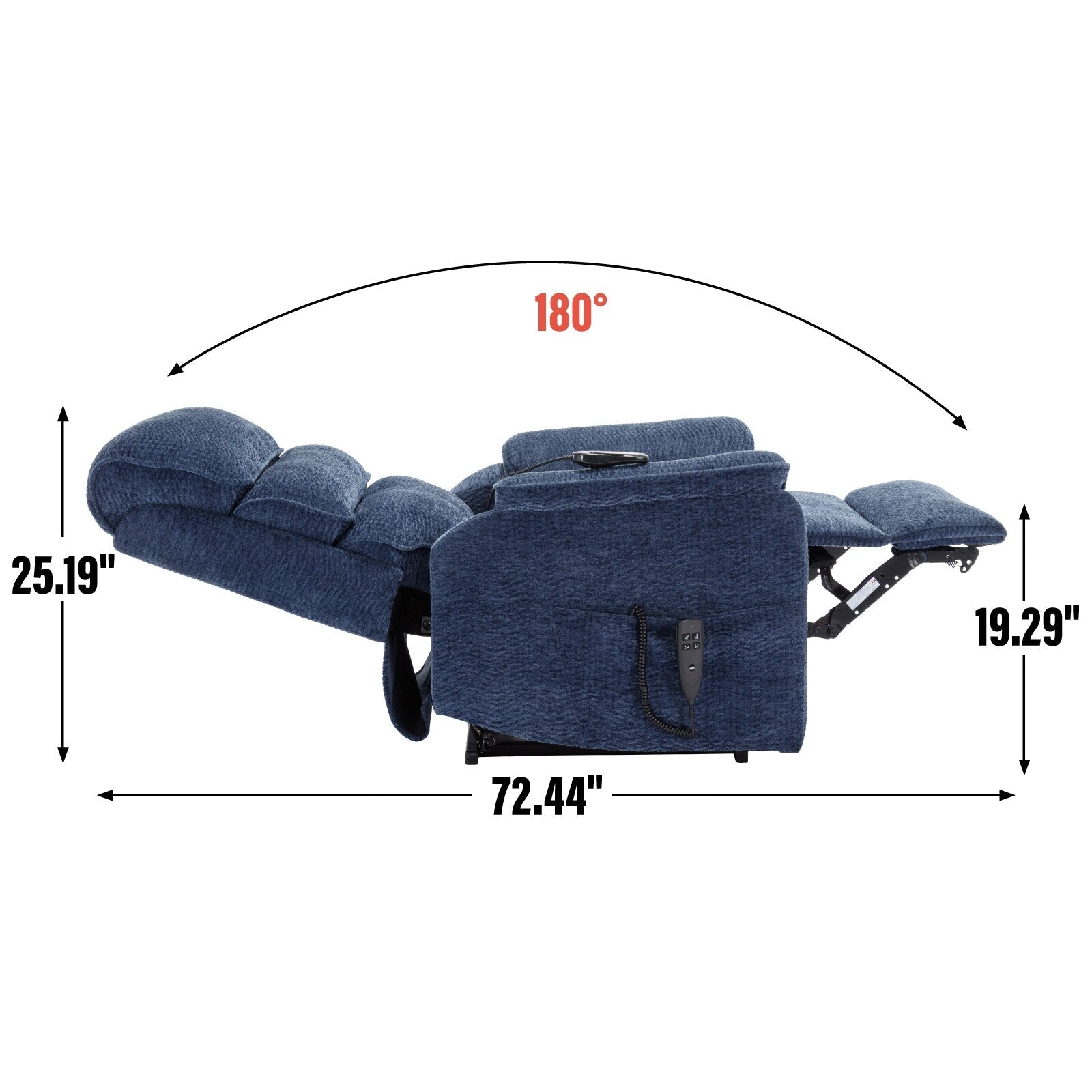 Fauteuil inclinable électrique à double moteur, fauteuil rembourré, canapé de massage chauffant avec minuterie, poches latérales et télécommande