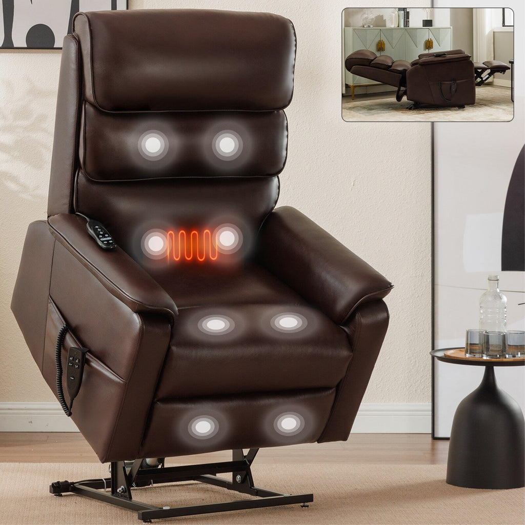 Fauteuil inclinable électrique à double moteur, fauteuil rembourré, canapé de massage chauffant avec minuterie, poches latérales et télécommande