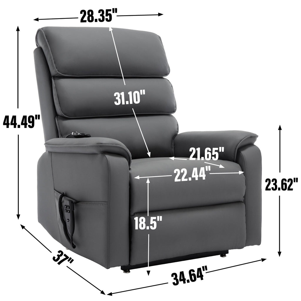 Fauteuil inclinable électrique à double moteur, fauteuil rembourré, canapé de massage chauffant avec minuterie, poches latérales et télécommande