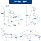 Fauteuil inclinable électrique à double moteur, fauteuil rembourré, canapé de massage chauffant avec minuterie, poches latérales et télécommande